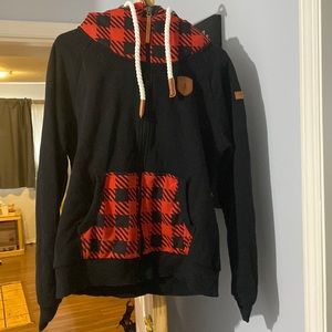 Wanakome buffalo plaid zip up hoodie